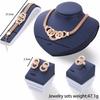 Comercio Exterior Joyería Europea y Americana Juego de Cinco Anillos Collar Aretes Pulsera Anillo Juego de Cuatro Piezas Venta Directa de Fábrica