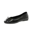 2026 Verão Outono Novo Versátil Laço Sapatos Vermelhos Pequenos Femininos Bico Redondo Planos Sapatos de Uma Sola Solado Macio Temperamento Retrô Sapatos de Festa
