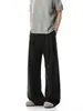 Pantalones de pierna ancha fluidos de lino Tencel para hombre, de verano, finos, de lyocell, estilo "Old Money", relajados, casual de alta gama
