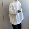 Suéter de cuello alto de color sólido estilo Hong Kong para niños con forro polar, suelto, de moda, marca, jersey, otoño nuevo, talla grande, casual, para pareja