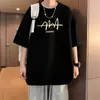 Camiseta Juvenil de Manga Corta para Hombre Resistente de Algodón Puro Verano Holgada Fresca de Media Manga Top de Moda para Estudiantes de Secundaria y Preparatoria