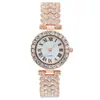 Reloj para Mujer Estilo Romano Incrustado con Diamantes Estilo Inglés, Popular Set de Pulsera Weiying, Relojes de Pulsera para Mujer al por Mayor