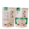 Sacos Personalizados para Embalagem de Grãos, Sacos Auto-suportes com Zíper para Pó de Grãos Grossos, Sacos de Papel Kraft Plástico, Sacos de Grau Alimentício para Soja e Frutas Secas