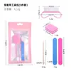 Set de 5 Piezas de Lima de Uñas, Palitos de Madera, Cepillo de Cuerno, Bloque Esponja, Lima Pulidora de Uñas, Kit de Herramientas para Manicura