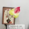 Influenciador de Casamento Flores Artificiais Toque de Borracha Macia Antúrio Flamingo Palmeira Salão de Casamento Decoração Guia de Estrada Arranjo de Flores Vitrine Cenário