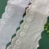 Tela de encaje bordado de algodón de 11 cm de ancho, adorno de encaje para prendas, accesorios de costura, manualidades DIY, color blanco roto