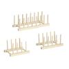 Tendedero de madera, estante de almacenamiento y acabado para cocina, estante para tazas de agua, cuencos y platos, estante de almacenamiento de madera para el hogar