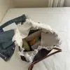 Bolsa de Lona com Franjas Transfronteiriça, Bolsa Simples Estampada para o Dia a Dia, Bolsa de Ombro Tote Grande Capacidade Estilo Férias Feminina Tendência