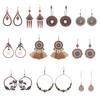 Pendientes Vintage de Madera Desgastada Joyería de Oreja con Borla Étnica Pendientes Bohemios de Círculo Grande Accesorios de Amazon