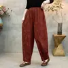 Sezhuang Primavera Nuevo Estilo Moda de Mamá Nuevo Artístico Casual Pantalones Largos Retro Ajustados Holgados Pantalones Casuales