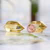 Natural Citrino Hexagonal Prisma Coluna de Cristal de Ponta Dupla Citrino Pedra Original Polida Colunas Hexagonais Ornamentos Coluna de Cristal