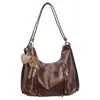 Bolsa Tote Fashion Retrô Feminina Texturizada de Ombro 2026 Outono Nova Bolsa Transversal para o Dia a Dia Bolsa de Ombro de Grande Capacidade