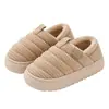 Zapatos de Algodón de Cobertura Total para Invierno con Forro de Felpa, Engrosados, Antideslizantes, Suela Gruesa, para Uso en Casa y al Aire Libre, sin Cordones, Suaves, Cálidos, Pantuflas de Algodón para Pareja