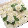 Caixa de Presente Transfronteiriça Espuma Pe Rosa Flor Artificial com Haste 25 Flores Decorativas de Casamento Presente de Dia dos Namorados