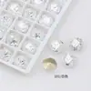 Rinestones para Uñas Artísticas Hielo Triturado Dongzhou, Diseño Blanco Ovalado y Cuadrado Grueso de Flor de Hielo, Uñas Artísticas Portables con Rinestones en Forma de Corazón con Grietas de Hielo, Decoraciones para Uñas Artísticas