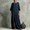 2026 Sitio Web Independiente Europeo y Americano Amazon Aliexpress Vestido Casual Irregular de Longitud Lateral de Cuello Redondo de Longitud al Suelo Nuevo de Primavera y Verano