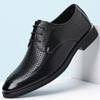 Zapatos de Cuero de Cordones Negros de Talla Grande para las Cuatro Estaciones Zapatos Formales para el Trabajo Zapatos de Cuero Antideslizantes de Punta Redonda Zapatos Retro de Negocios Dropshipping