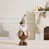 Nova Boneca de Natal: Chapéu de Pelúcia Marrom e Cáqui com Enfeite de Boneco de Neve, Posição em Pé, Veado e Urso de Natal Retráteis
