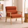 Cadeira de sofá simples moderna casual de madeira maciça para sala de estar, sala de chá, cadeira de sofá preguiçosa estilo japonês, cafeteria, cadeira de reunião de escritório