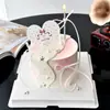 214 Decoración de Pastel para el Día de San Valentín Estrella Plateada de Cinco Puntas Tarjeta de Corazón de Amor Vela para Inserto de Declaración de Pareja