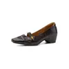 Cómodos zapatos Mary Jane con plataforma para ir al trabajo en piel de oveja, otoño 2026, tacón medio de cuña, puntera cuadrada, hebilla metálica, zapatos para mujer