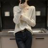 Suéter de Lana de Otoño e Invierno con Cuello en V para Mujer, Prendas de Punto de Lana Exterior, Suéter de Manga Larga, Suéter Holgado de Talla Grande, Cabello