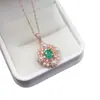 Colgante de Esmeralda Natural Transfronterizo Accesorios para Mujer Nicho de Alta Gama Joyería de Plata 925 5*6 Joyería de Lujo Venta Directa de Fábrica