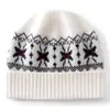 Nuevo gorro de jacquard de copo de nieve retro de cachemira, sombrero cálido y resistente al frío, gorro de punto simple, gorro para ciclismo al aire libre