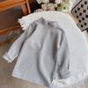 Camiseta interior para niños mayores otoño e invierno básica para niños y niñas estudiantes ropa interior cuello alto medio cuello alto doble cara cepillada gruesa base