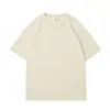 Camiseta de Algodón de Xinjiang 230g Algodón Pesado Manga Corta para Hombre y Mujer Parejas Media Manga Verano Blanca Cuello Redondo Camiseta Básica Holgada
