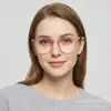 Nuevo Marco Redondo Retro Espejo Plano Anti-Luz Azul Moda Midin Marco de Gafas para Mujer Gama Alta Ins Gafas Anti-Luz Azul
