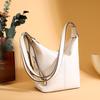 Bolsa Feminina de Couro Genuíno de Três Usos Sensação de Alto Padrão Couro Bovino de Camada Superior Mochila Fashionable Chaozhou Tongtong Bolsa de Ombro Tipo Balde Versátil para Mulheres
