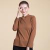 Liquidación de Tallas Descontinuadas: Suéter de Lana 100% para Mujer con Cuello Escalonado, Suéter de Punto, Suéter de Manga Larga, Top Versátil