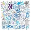 50 peças adesivos decorativos de vidro com padrão de floco de neve para laptop, guitarra, skate, capa de viagem, ipad