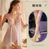 Noche Sexy Camisón con Abertura Sexy Pijama Ropa Interior Sexy Tentación Hueco Tirante Transparente Ropa de Casa