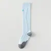 Calcetines de compresión para pantorrillas de mujer Zhuji, para primavera y otoño, color liso, deportivos y de fitness profesionales, adecuados para saltar la cuerda, correr y adelgazar las piernas, calcetines elásticos