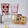 Vaso Grueso de Whiskey a Cuadros de Alta Gama, Estilo Retro de Lujo Ligero, Vaso de Licor de Patrón de Rejilla Hecho a Mano de Nicho