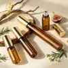 Botella de Vidrio con Bola Metálica Dorada 3ml 5ml 10ml Botella Recargable para Aceites Esenciales y Perfumes Botella con Bola Rodante para Crema de Ojos Portátil Cosméticos y Productos para el Cuidado de la Piel
