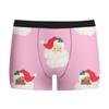 Cueca Masculina Estampada de Natal Nova Respirável Confortável Boxer de Seda de Leite Boxer com Estampa Digital de Seda de Leite