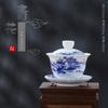 Dehua Porcelana Azul y Blanca Tazón de Cerámica Cubierto Hogar Kung Fu Sancai Tazón de Té Tazón de Té Individual Taza de Té Fabricante Venta al por Mayor