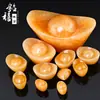 Venta al por mayor del fabricante Adornos de Lingote de Jade Beige Artesanías Lingote de Topacio Dorado Cornucopia de Feng Shui Lingote Adornos para el Hogar