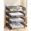 Estante de Armazenamento de Arquivos para Escritório, Estante de Armazenamento para Escritório, Organizador de Material de Escritório de Múltiplas Camadas para Mesa, Suporte Multifuncional para Livros
