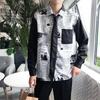 Camisa de manga larga a rayas para hombre de primavera y otoño, moderna, estilo universitario, estilo Hong Kong, talla extra, con diseño de traje con corbata, camisa con sentido del diseño, abrigo para hombre