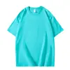 Verano 220g Camiseta Base Pesada de Color Sólido Camiseta de Hombre Top Holgado Camiseta de Manga Corta para Hombre de Algodón Peinado Grueso