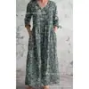 2026 Nuevo Estilo Europeo y Americano de Comercio Exterior Transfronterizo Vestido Casual de Verano Holgado con Cuello en V y Mangas Largas Impreso en 3D para Mujer
