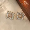 Pendientes Aitong Jewelry Cuadrados de Alta Gama Simples Elegantes Pendientes Retro Nobles y Exquisitos Diseño Elegante Pendientes Versátiles