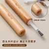 Pintauñas reemplazo pincel nuevo doble cabezal varilla madera maciza desmontable cabezal pincel multifuncional juego herramienta