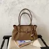 Bolsa Tote Retro Melanoid para Mujer 2026 Nueva Gran Capacidad Gamuza Moda Simple para el Trabajo Hombro Único Bandolera