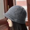 Novo chapéu de pescador de abas onduladas feminino outono e inverno pequeno chapéu de lã bacia chapéu retrô cacheado casual chapéu fino chapéu de sol quente