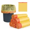 Sacos de lixo com cordão espessados coloridos estilo picote cozinha doméstico portátil sacos plásticos com cordão auto-fechamento